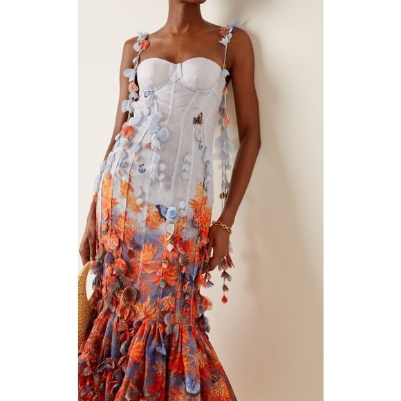 Zimmermann Dresses & Skirts - Zimmermann Wild Flower Botanica Petal Printed Linen-Silk Midi Dress Size 3 NWT